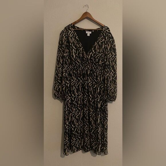 Sofia Vergara NEW Women's Empire Dress with Long Sleeves Mid Calf Length XXXL 22 - Picture 5 of 9